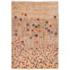 Artisanal Handwoven Persian Pictorial Gabbeh Rug - Abstract Floral Cream Wool