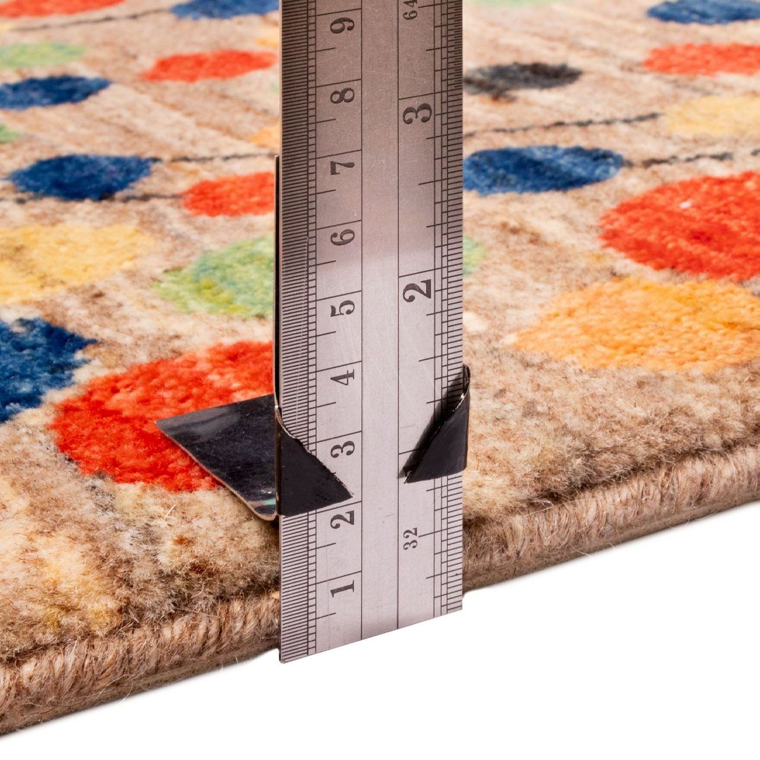 Artisanal Handwoven Persian Pictorial Gabbeh Rug – Abstract Floral Cream Wool