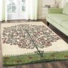 Handwoven Persian Tree of Life Gabbeh Rug - Cream Wool