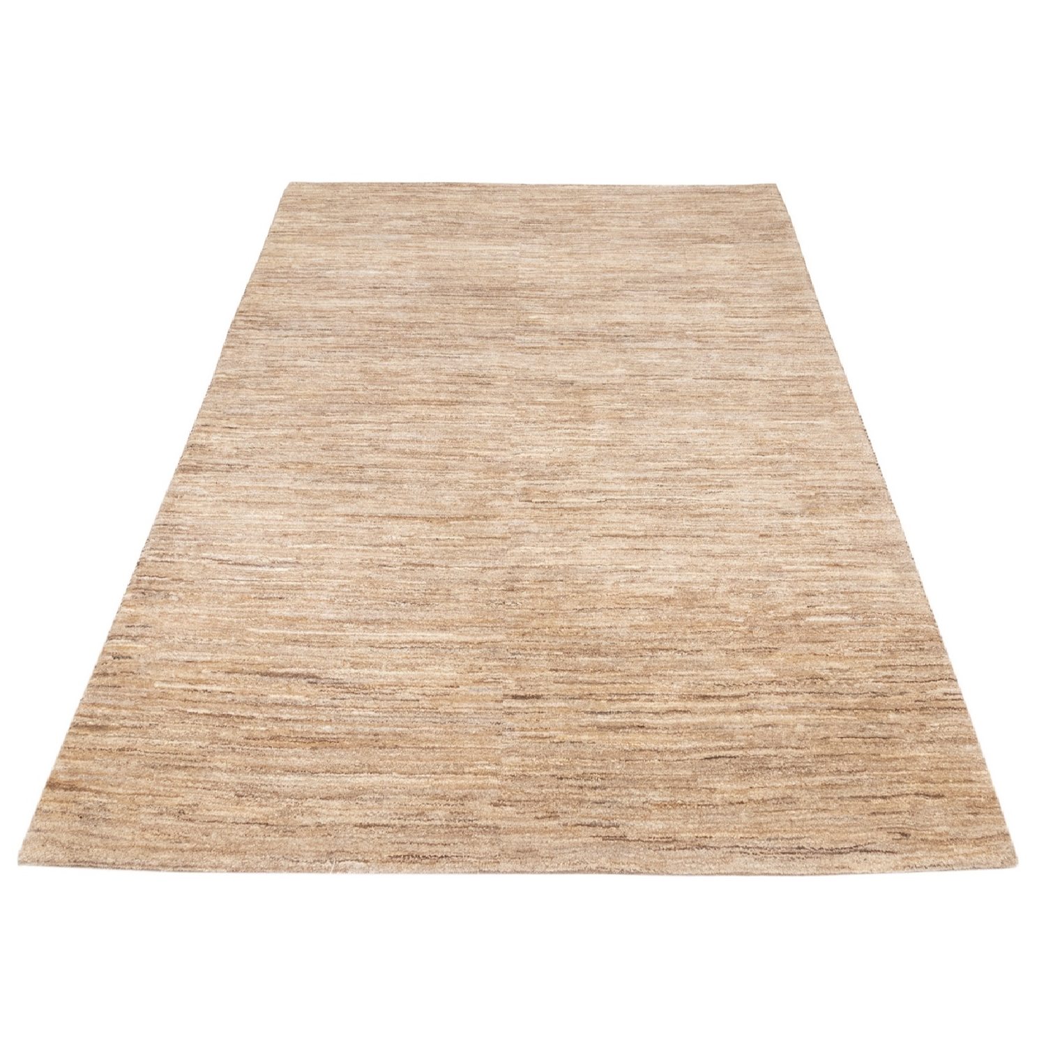 Authentic Handwoven Persian Minimalist Gabbeh Rug – Solid Cream Wool