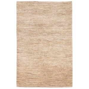 Authentic Handwoven Persian Minimalist Gabbeh Rug – Solid Cream Wool