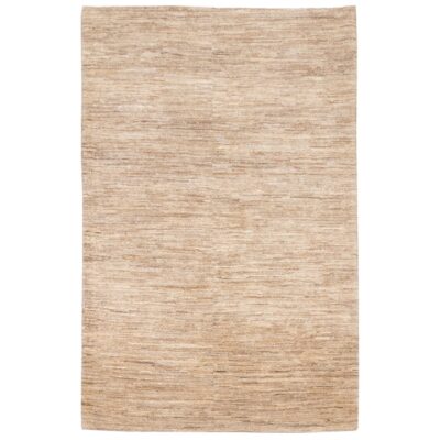Authentic Handwoven Persian Minimalist Gabbeh Rug - Solid Cream Wool