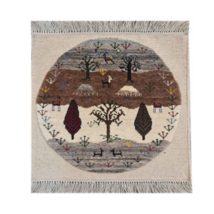 Authentic Handwoven Persian Tree of Life Gabbeh Rug – Cream Wool