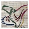 Handwoven Persian Minimalist Gabbeh Rug - Whirling Dervish Design Cream Wool