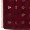 Authentic Handwoven Persian Minimalist Gabbeh Rug with Animal Motifs - Red Wool