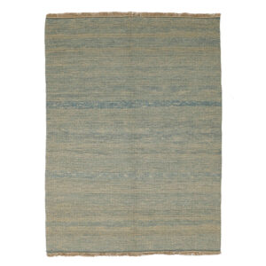 Authentic Handwoven Persian Minimalist Gabbeh Rug – Solid Green Wool