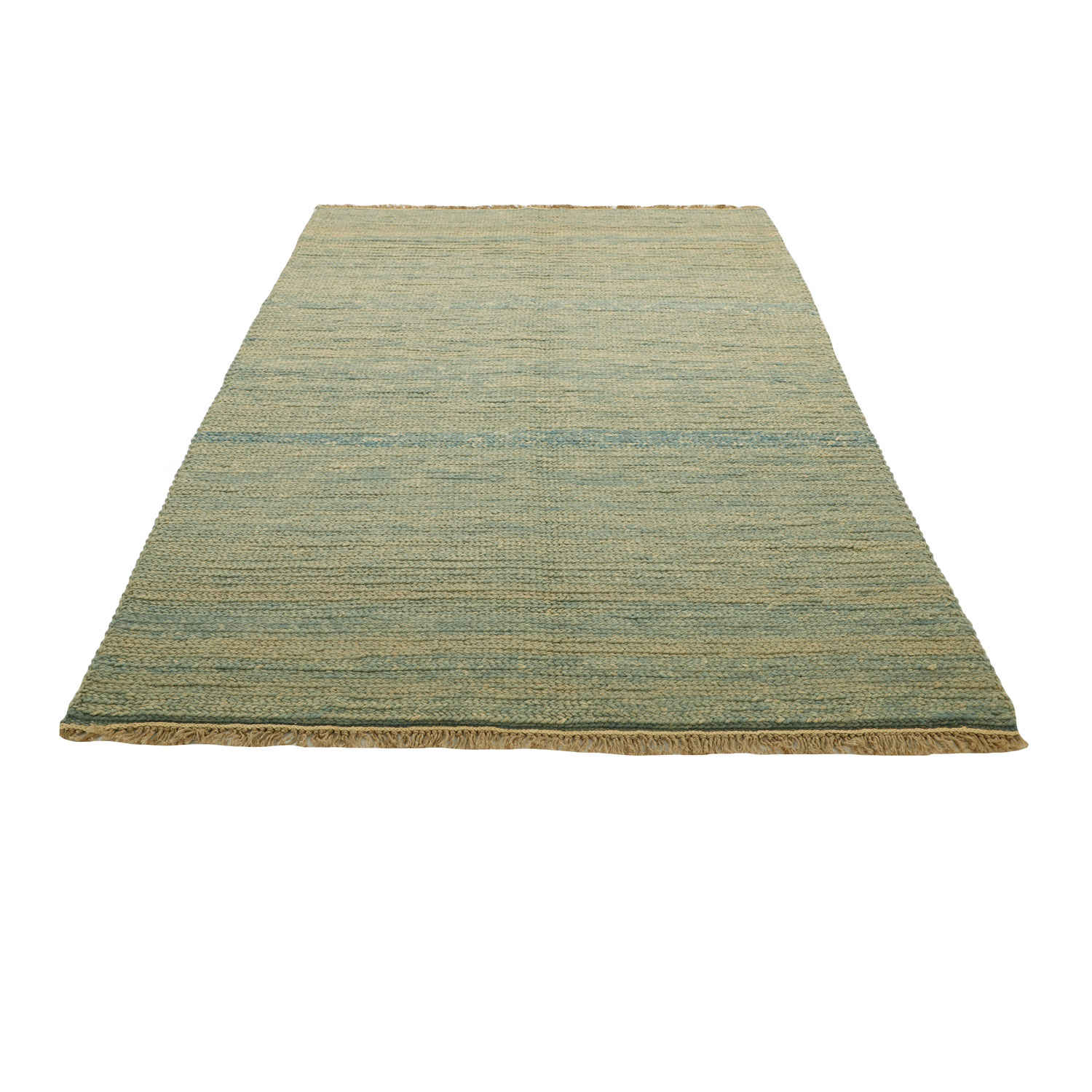 Authentic Handwoven Persian Minimalist Gabbeh Rug – Solid Green Wool