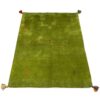 Authentic Handwoven Persian Minimalist Gabbeh Rug - Solid Green Wool