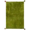 Authentic Handwoven Persian Minimalist Gabbeh Rug - Solid Green Wool
