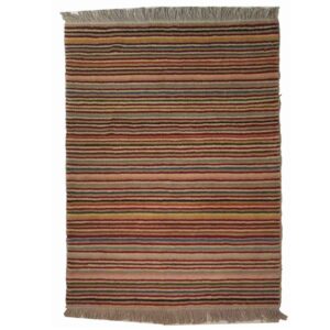 Authentic Handwoven Persian Striped Gabbeh Rug in Red – Wool