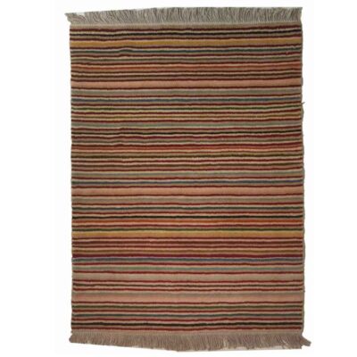 Authentic Handwoven Persian Striped Gabbeh Rug in Red - Wool