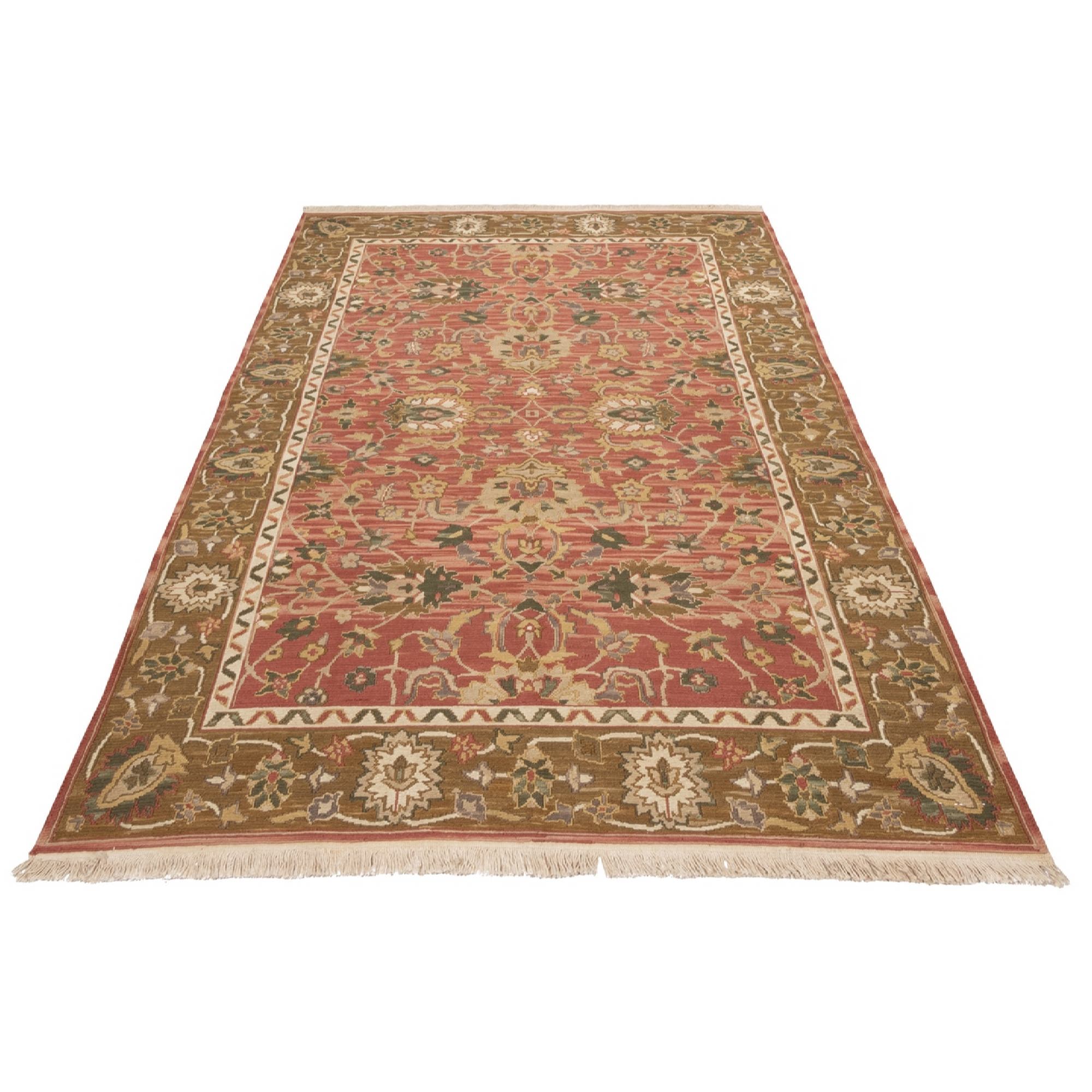 Salmon Bordered Kilim Rug from Fars – Authentic Handwoven Persian Wool