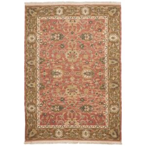 Salmon Bordered Kilim Rug from Fars – Authentic Handwoven Persian Wool