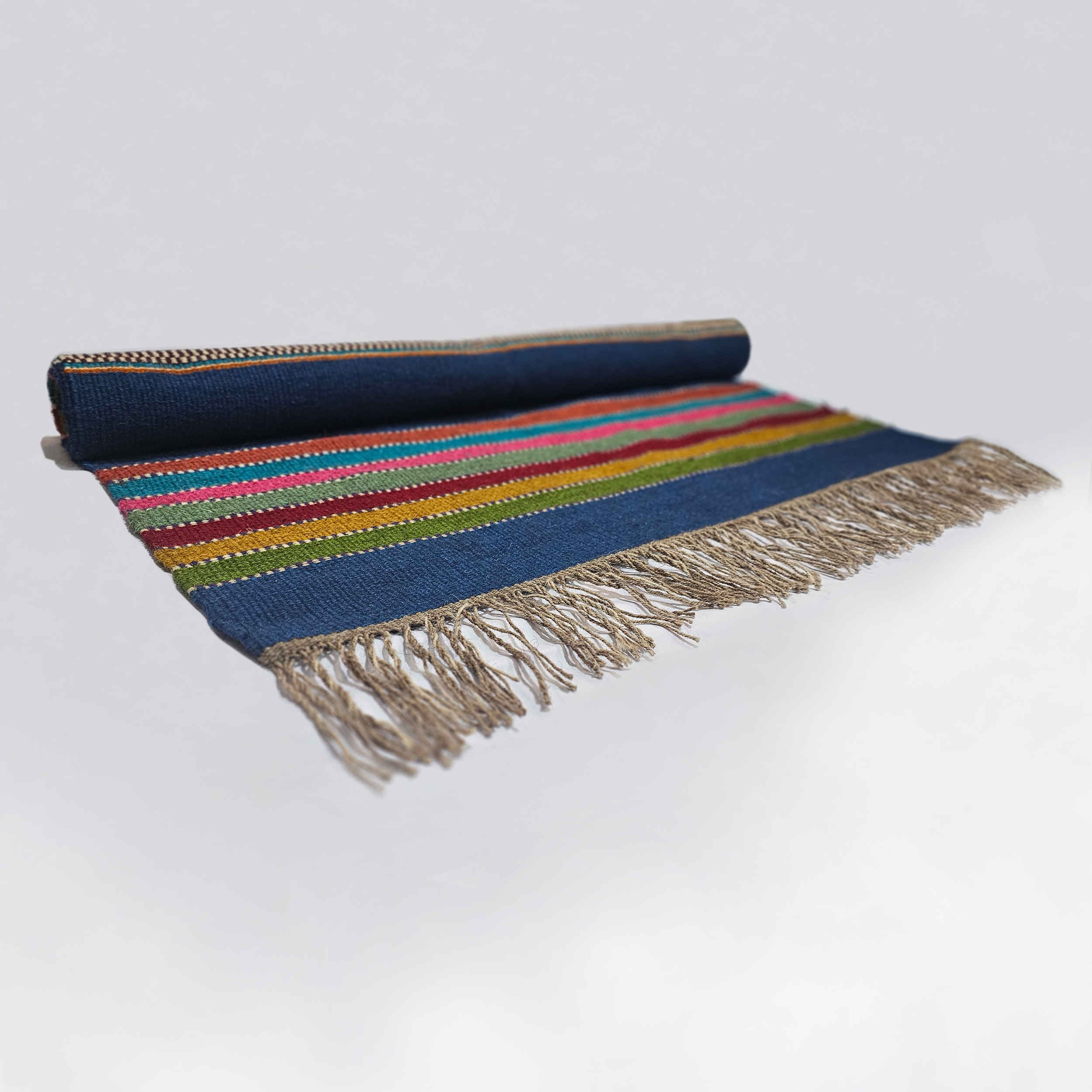Blue Striped Kilim Rug from Lorestan – Authentic Handwoven Persian Wool