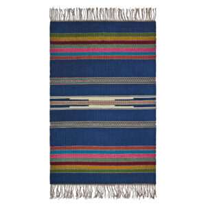 Blue Striped Kilim Rug from Lorestan – Authentic Handwoven Persian Wool