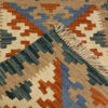 Green Fars Qashqai Geometric Kilim Rug - Authentic Handwoven Persian Wool