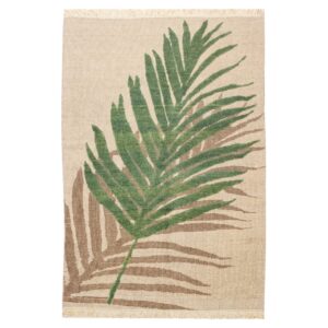Cream Palm Leaf Kilim Rug from Kerman – Authentic Handwoven Persian Wool