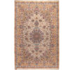 Hand-Knotted Persian Isfahan Rug (Lachak Toranj Floral Medallion) - Cream Silk & Kork