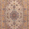 Hand-Knotted Persian Isfahan Rug (Lachak Toranj Floral Medallion) - Cream Silk & Kork