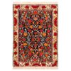 Hand-Knotted Persian Bojnourd Tribal Rug (All-over Floral Bordered) - Black & Red Silk / Wool