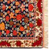 Hand-Knotted Persian Bojnourd Tribal Rug (All-over Floral Bordered) - Black & Red Silk / Wool