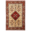 Hand-Knotted Persian Fars Qashqai Tribal Rug (Floral Medallion) - Red Wool
