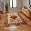 Hand-Knotted Persian Fars Qashqai Tribal Rug (Floral Medallion) - Red Wool