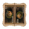 Artisan-Crafted Inlaid Marquetry Persian Backgammon Board with Persian Miniature Khatam-kari