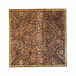 Backgammon Board Handcrafted with Intricate Floral on Walnut Wood