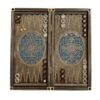 Traditional Inlaid Marquetry Persian Backgammon Board with Geometric Khatam-kari Design