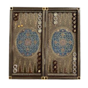 Inlaid Marquetry Backgammon Board Handmade with Traditional Khatam-kari Design