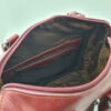 Leather Bauletto Handbag with Double Pocket Design for Women