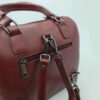Leather Bauletto Handbag with Double Pocket Design for Women