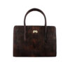 Bauletto Leather Handbag with Snakeskin Pattern & Large Capacity