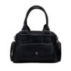Faux Leather Bauletto Handbag with Top Handle & Long Strap