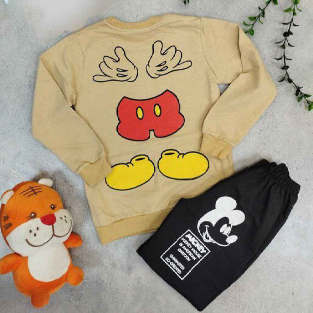 Boys’ Sweatshirt & Pants Set with Mickey Mouse Design