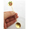 Brass Bar Spoon with Artisan Flower Design Set - 3 Pieces