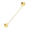 Brass Bar Spoon with Artisan Leaf Design Set - 3 Pieces