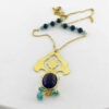 Brass Necklace Persian Traditional Theme for Women with Agate