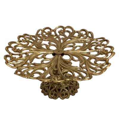 Brass Serving Stand Traditional Floral Design for Sweets
