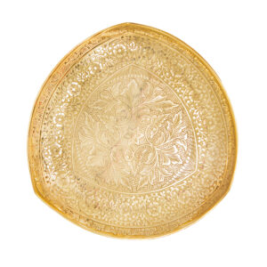 Brass Serving Stand for Sweets with Intricate Engraving Elegance