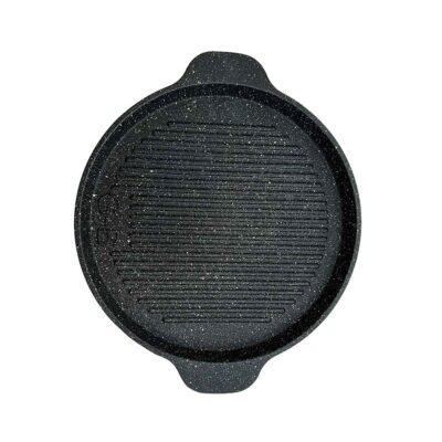 Round Cast Iron Grill Skillet for Camping – 24 cm
