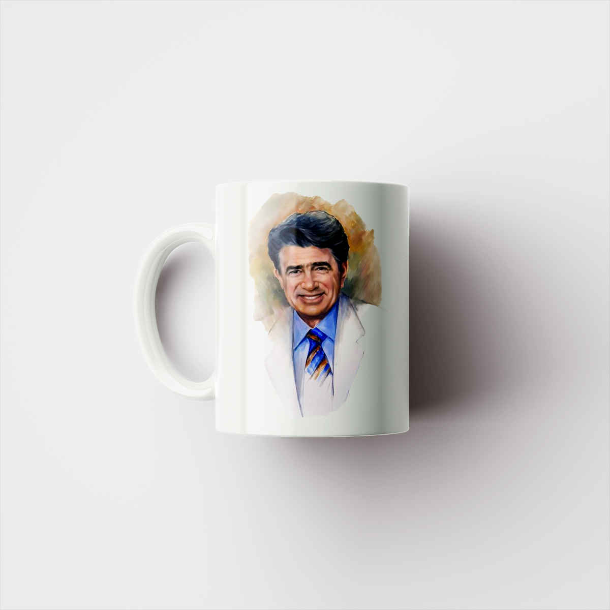 Persian Ceramic Coffee Mug with the Pattern Mohammad-Reza Shajarian