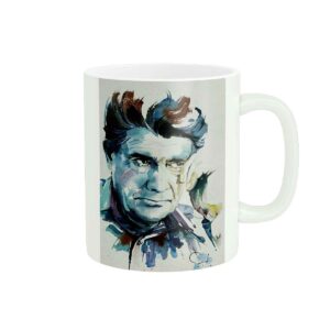 Persian Ceramic Coffee Mug with the Pattern Mohammad-Reza Shajarian Design