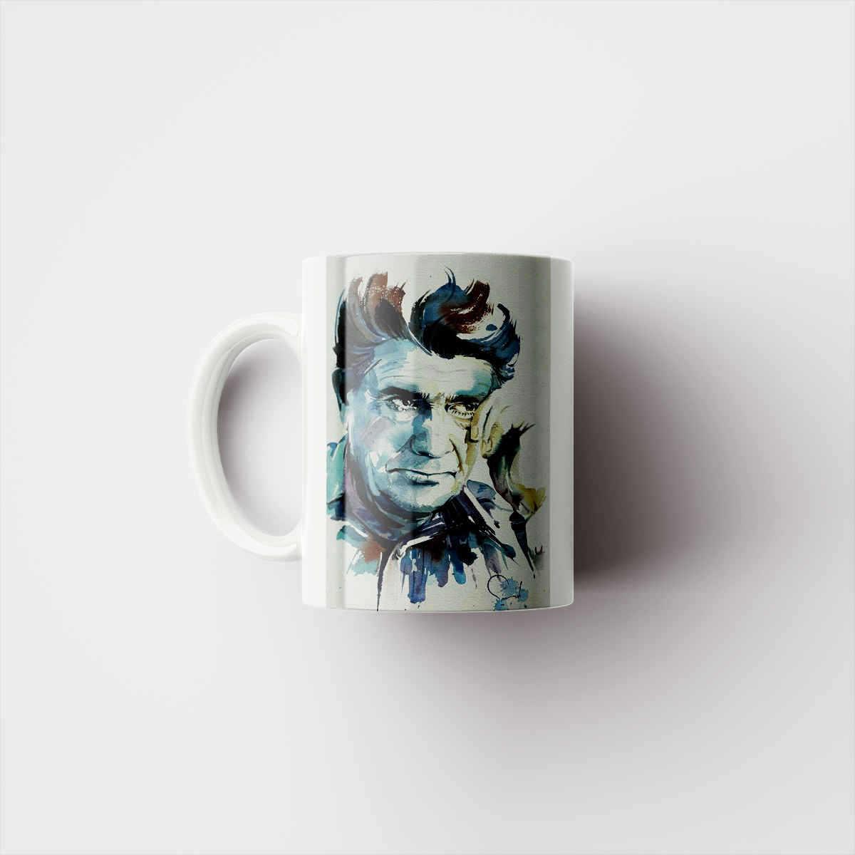 Persian Ceramic Coffee Mug with the Pattern Mohammad-Reza Shajarian Design