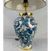 Ceramic Vase Table Lamp Handcrafted with Fabric Shade Oriental Theme