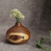 Decorative Wooden Vases, Handcrafted from Natural Solid Oleaster Wood for a Minimalist Single Stem Display