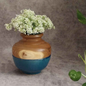 Decorative Wooden Vases, Expertly Handcrafted with Natural Solid Wood and a Pottery-Inspired Design for Bouquets