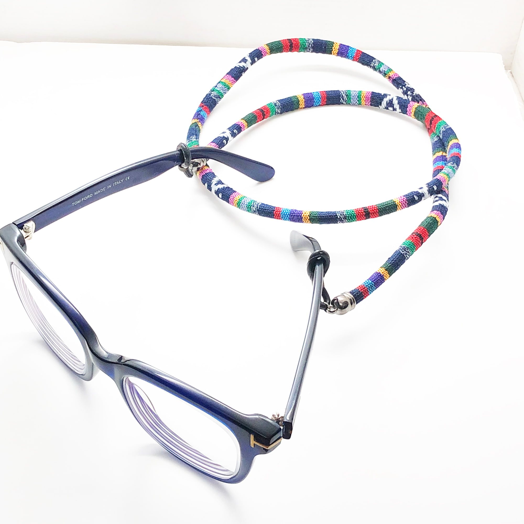 Glasses Strap – Blue Striped Traditional Design