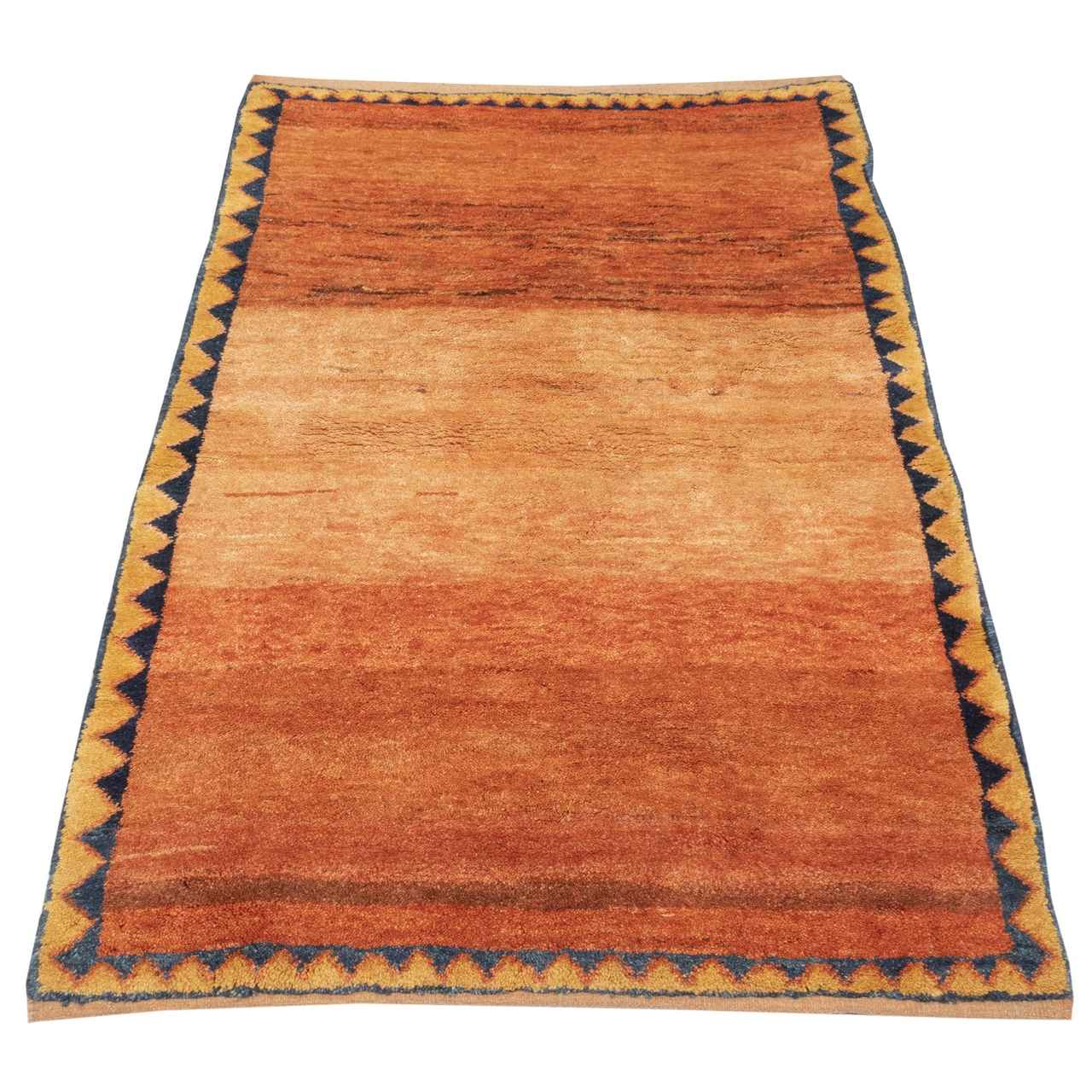 Authentic Handwoven Persian Minimalist Gabbeh Rug – Bordered Red Wool